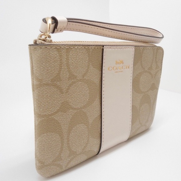 NWT Coach F87591 Double Corner Zip Wallet
Wristlet Canvas Light Khaki Primrose - Picture 6 of 7